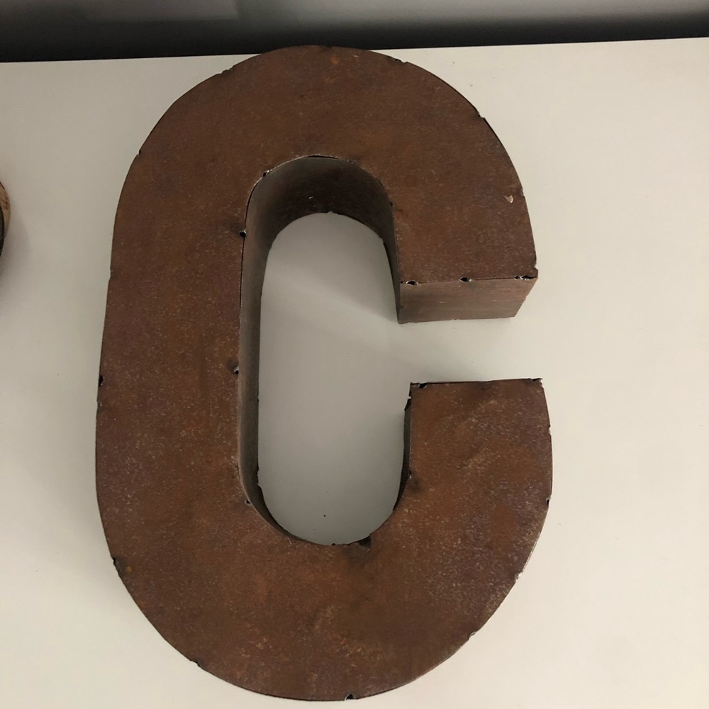Large metal rustic letter “C”